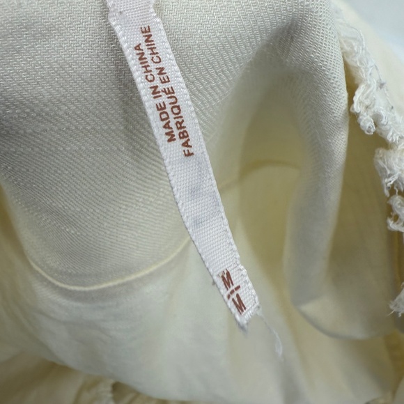 Free People Jacket Women Medium Ivory Rae Femme Linen Blend Waterfall Raw Hem - Picture 10 of 14